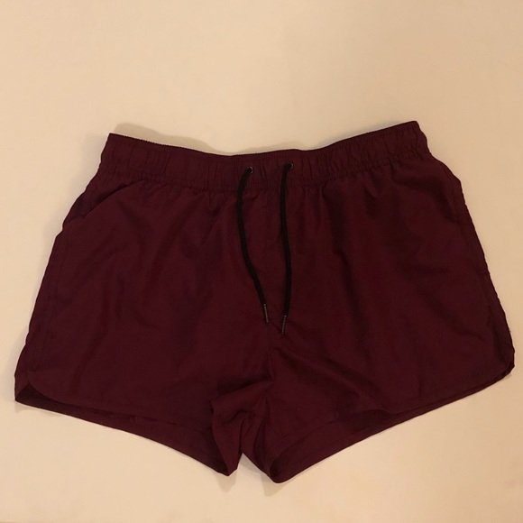 burgundy swim shorts